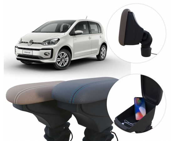 Apoio de Braço Volkswagen Up com USB coifa e porta-objetos