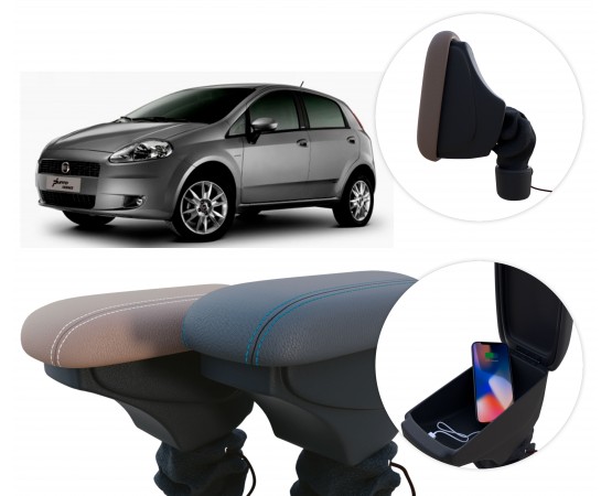 Apoio de Braço Fiat Punto com USB coifa e porta-objetos