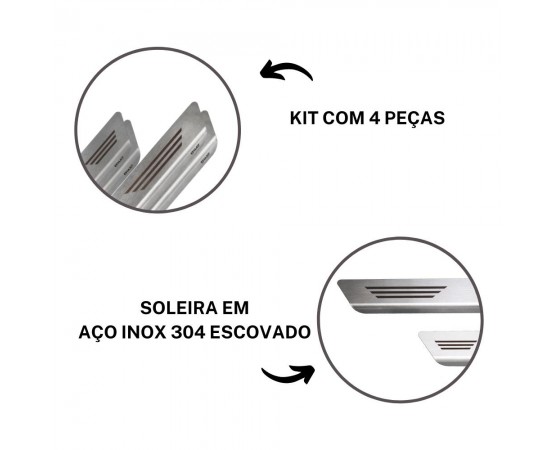 Soleira aço inox Toyota Yaris Curvada