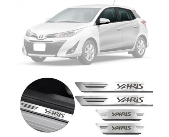 Soleira aço inox Toyota Yaris Curvada