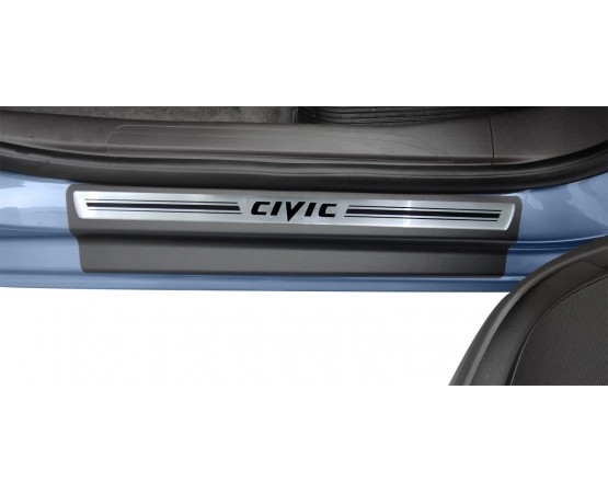 Soleira Premium Aço Escovado 4P Civic 2017