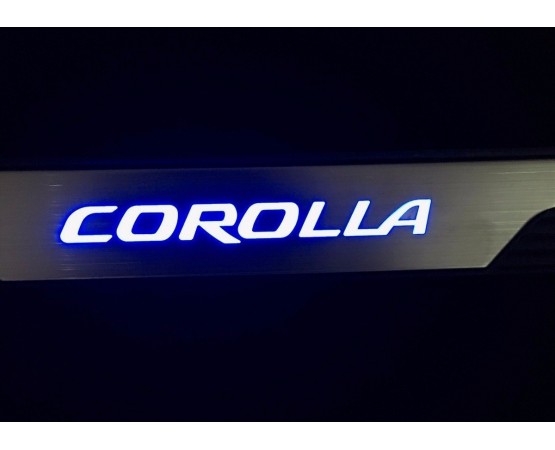 Soleira Aço Inox Led Azul Corolla 2015 - 2018 Ta15co09l