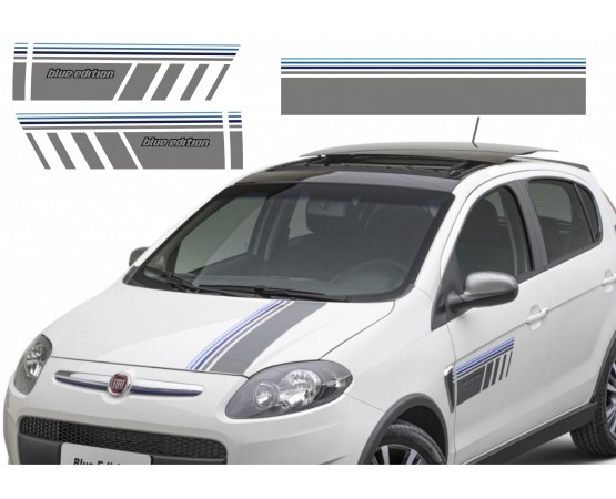 Adesivo faixa decorativa lateral e capô Blue Edition Fiat Palio Sporting 2015