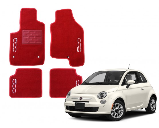 Jogo de Tapetes Fiat 500 Vermelho Luxo